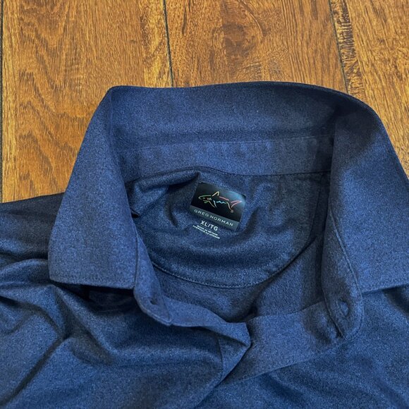 Greg Norman Long Sleeve Golf Polo. Men's Size XL Blue 3 button collared - Picture 4 of 11